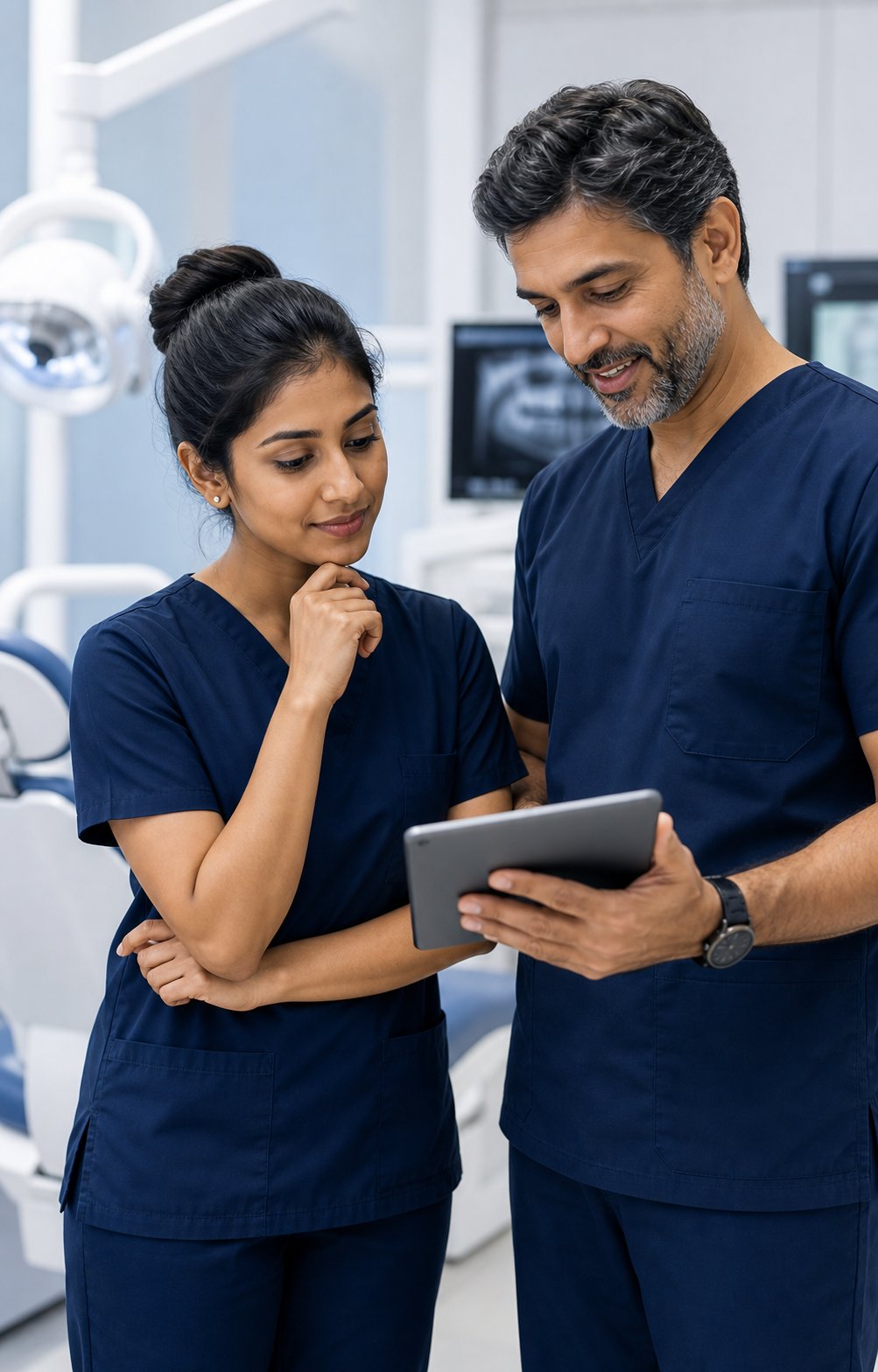 A mentor and a dentist reviewing a career plan together